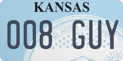 KS license plate 008GUY