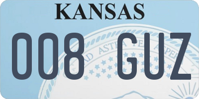 KS license plate 008GUZ