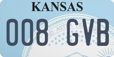 KS license plate 008GVB