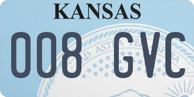 KS license plate 008GVC