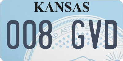 KS license plate 008GVD