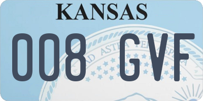 KS license plate 008GVF