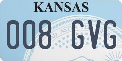 KS license plate 008GVG
