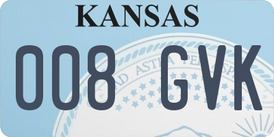 KS license plate 008GVK