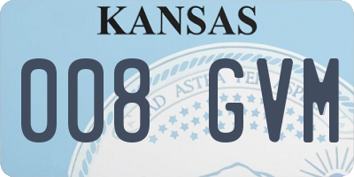 KS license plate 008GVM