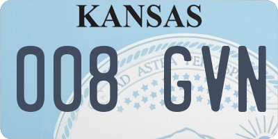 KS license plate 008GVN