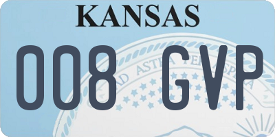 KS license plate 008GVP