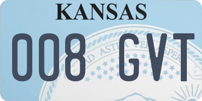 KS license plate 008GVT
