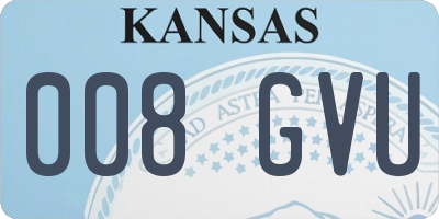 KS license plate 008GVU