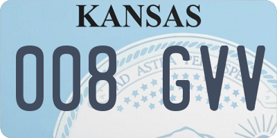 KS license plate 008GVV