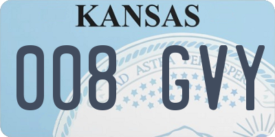 KS license plate 008GVY