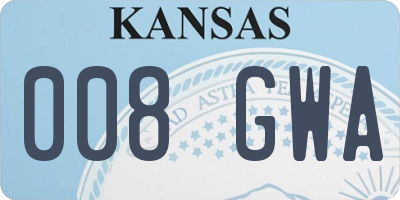KS license plate 008GWA