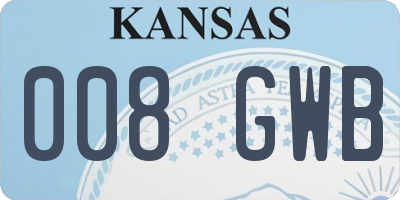 KS license plate 008GWB