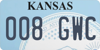 KS license plate 008GWC