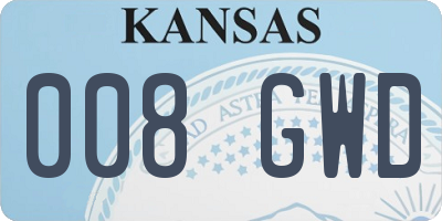 KS license plate 008GWD