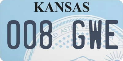 KS license plate 008GWE