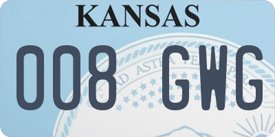 KS license plate 008GWG