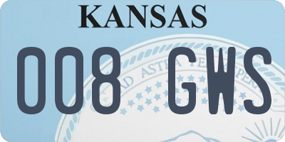 KS license plate 008GWS