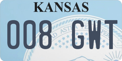 KS license plate 008GWT
