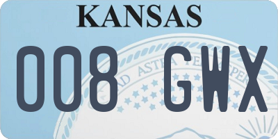 KS license plate 008GWX