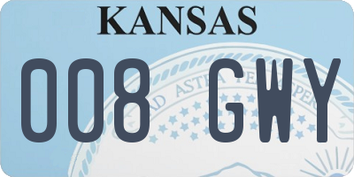 KS license plate 008GWY