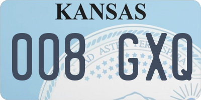KS license plate 008GXQ
