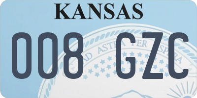 KS license plate 008GZC