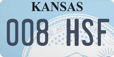 KS license plate 008HSF