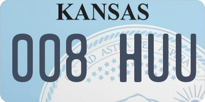 KS license plate 008HUU