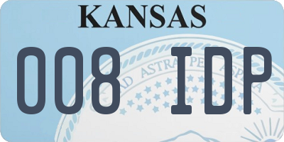 KS license plate 008IDP