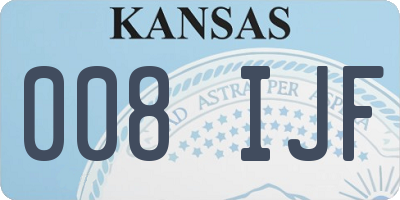 KS license plate 008IJF