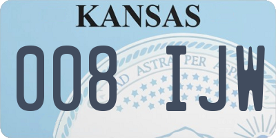 KS license plate 008IJW