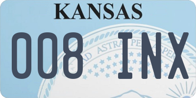 KS license plate 008INX