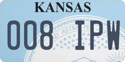 KS license plate 008IPW