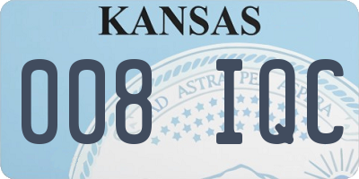 KS license plate 008IQC