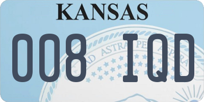 KS license plate 008IQD