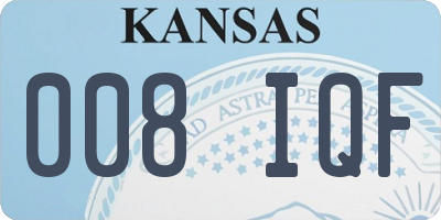 KS license plate 008IQF