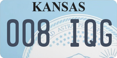 KS license plate 008IQG