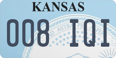 KS license plate 008IQI