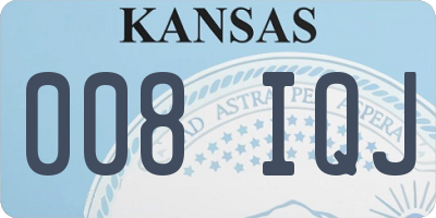 KS license plate 008IQJ