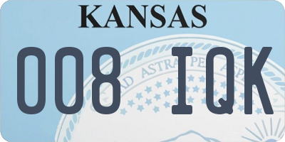 KS license plate 008IQK