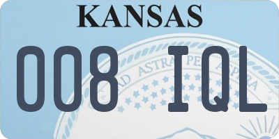 KS license plate 008IQL
