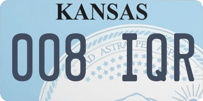 KS license plate 008IQR