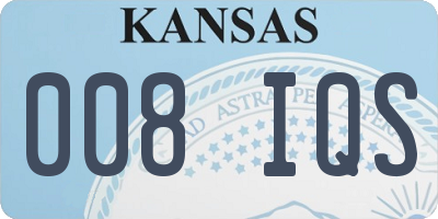 KS license plate 008IQS