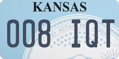 KS license plate 008IQT
