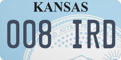 KS license plate 008IRD