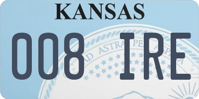 KS license plate 008IRE