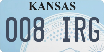 KS license plate 008IRG