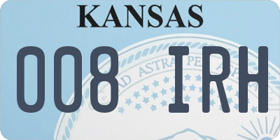 KS license plate 008IRH