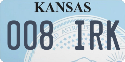 KS license plate 008IRK